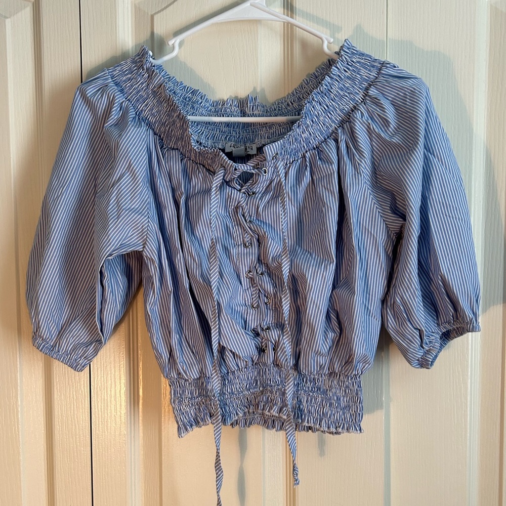 Women’s Off-Shoulder Tie-Up Blouse | Size XS